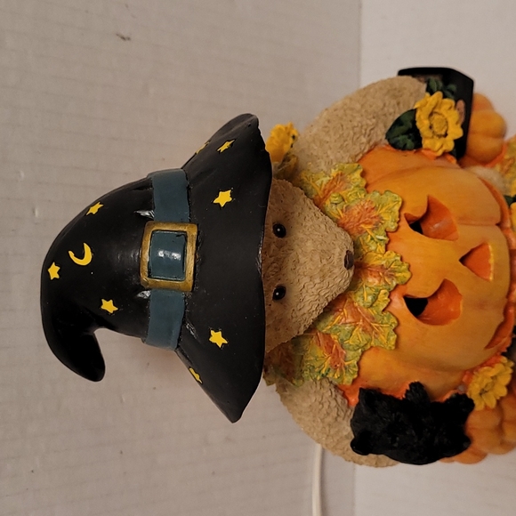 Adorable Lighted Teddy Bear with Pumpkins - Picture 3 of 16